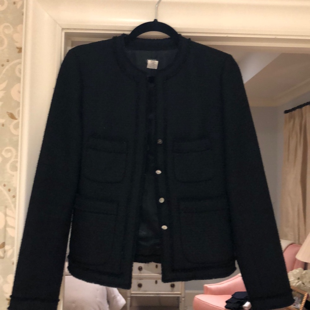 Jcrew black tweed jacket (size 6)